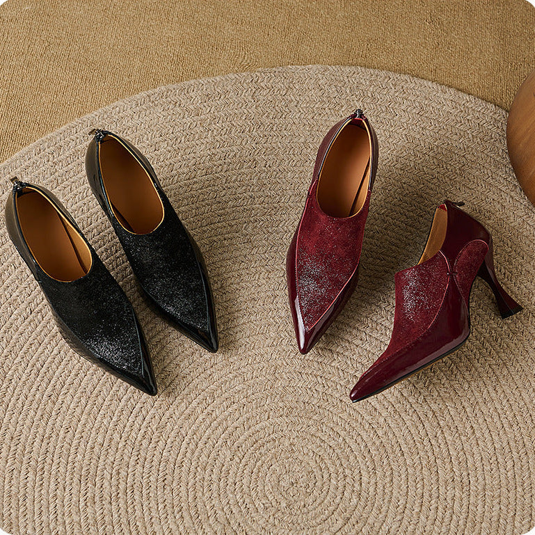 Tacones Evara de cuero genuino