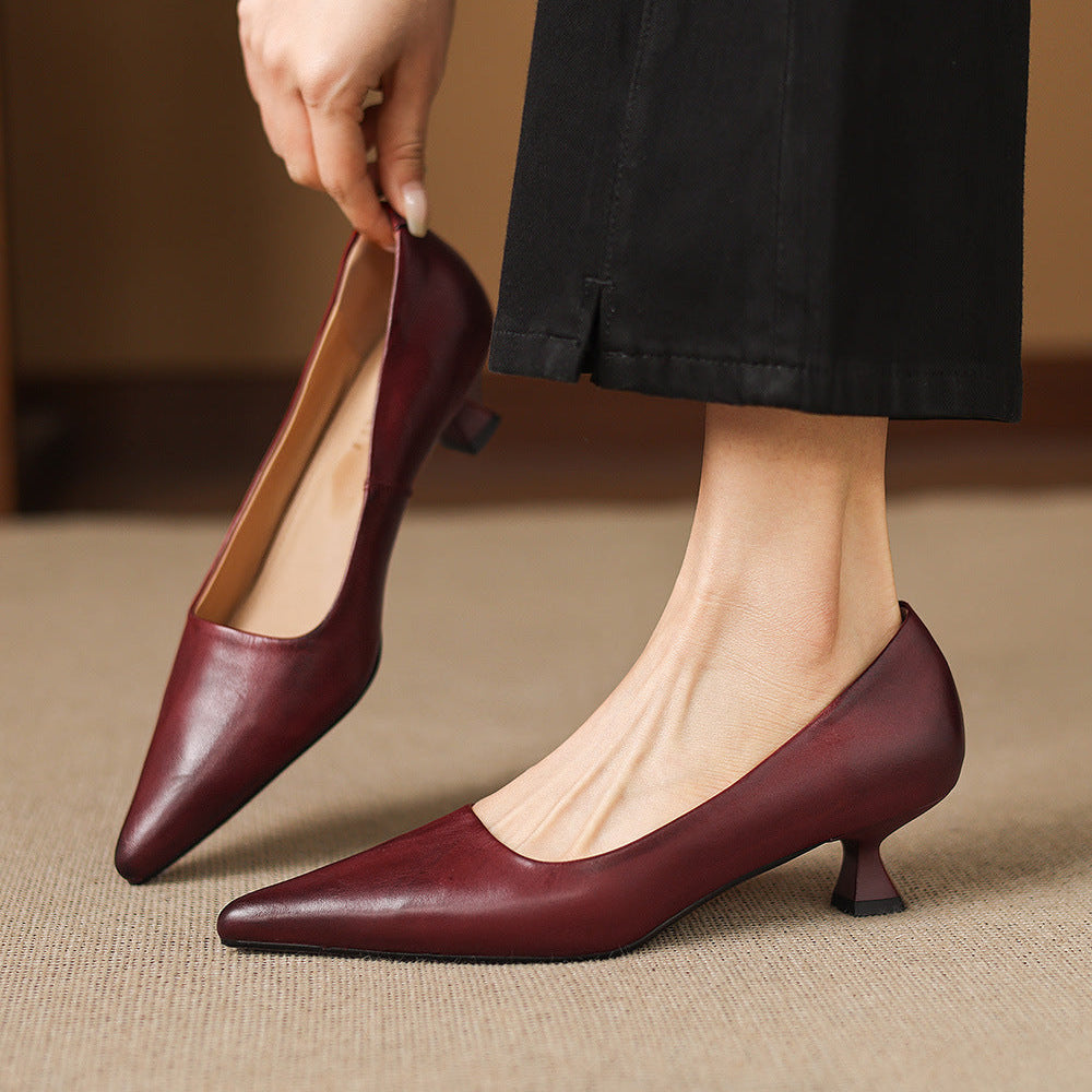 Tacones Revia de cuero genuino