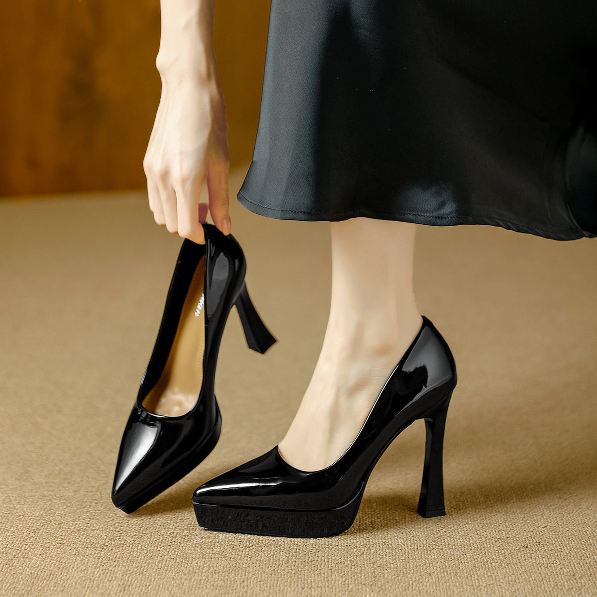 Tacones Vela de cuero genuino