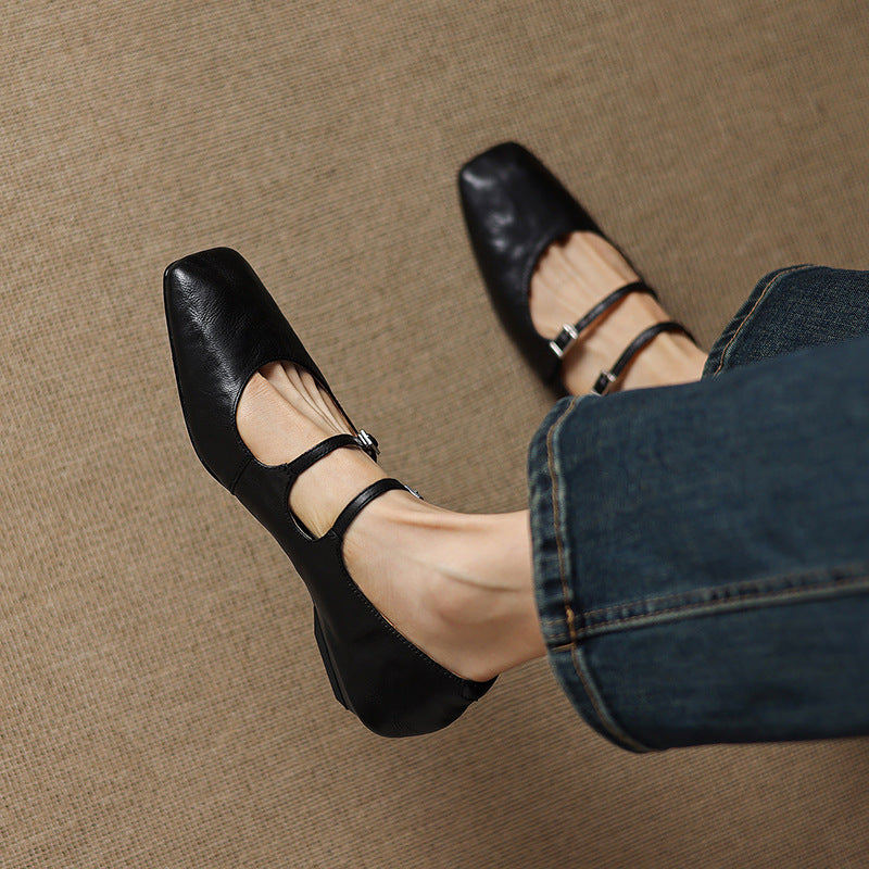 Chaussures plates Orik en cuir véritable