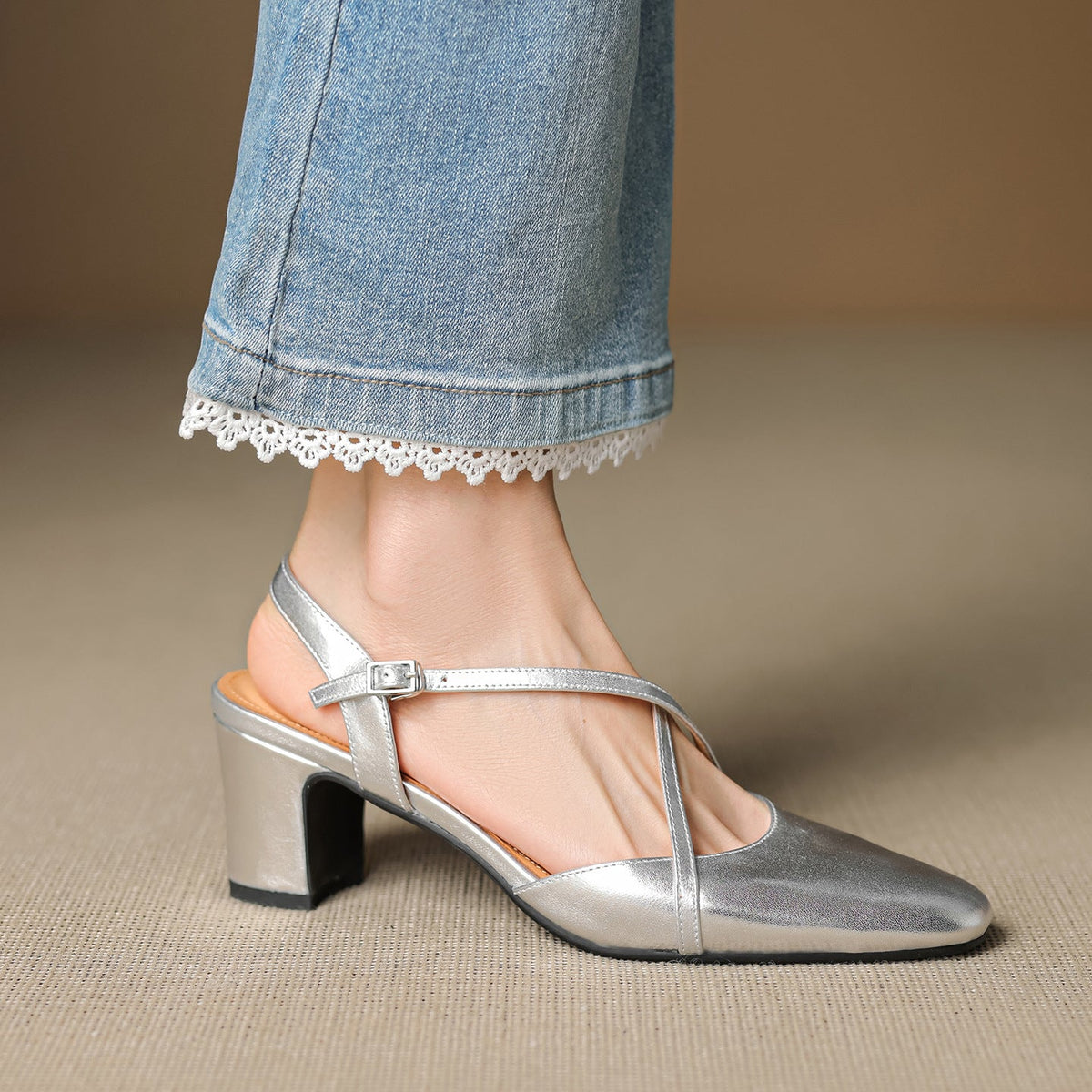 Blenza Slingbacks aus echtem Leder