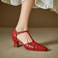 Tacones Romira de cuero genuino