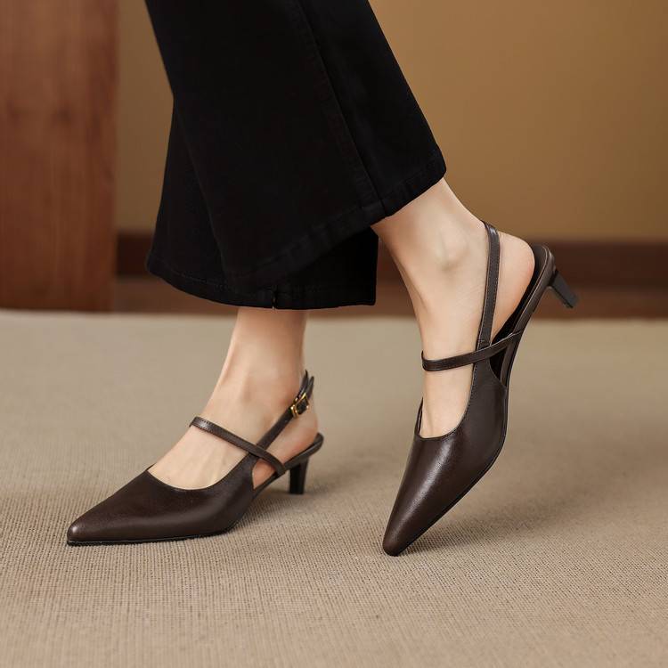 Kemi Slingbacks van Echt Leer