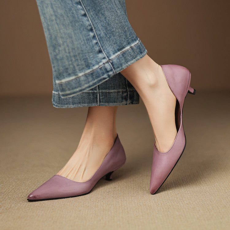 Tacones Vienna de cuero genuino