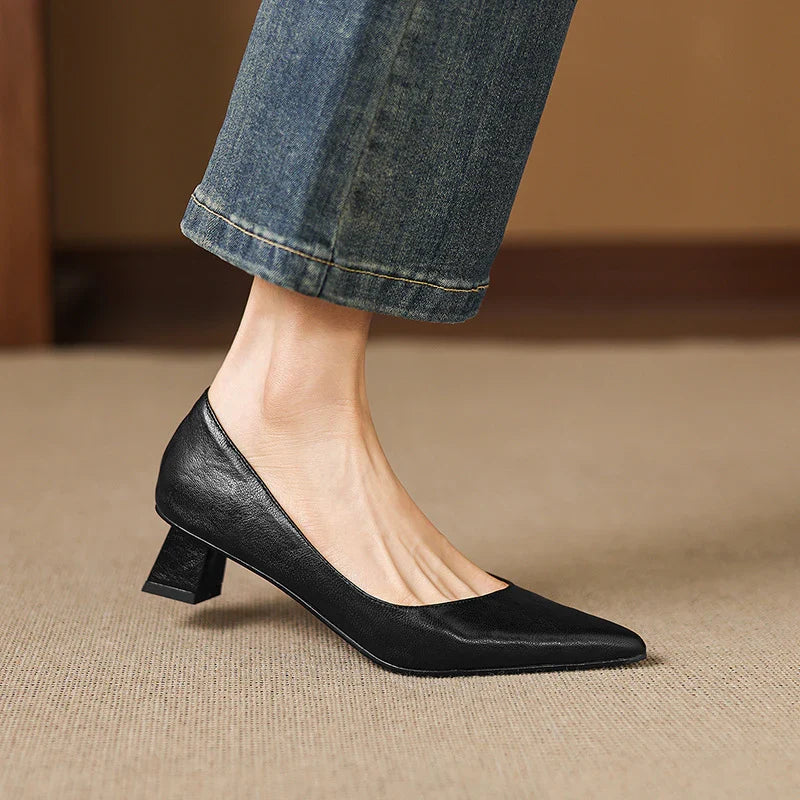 Tacones de cuero genuino Aelya