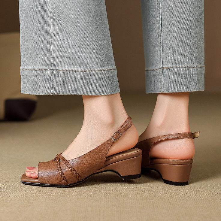Bianca Slingbacks i äkta läder