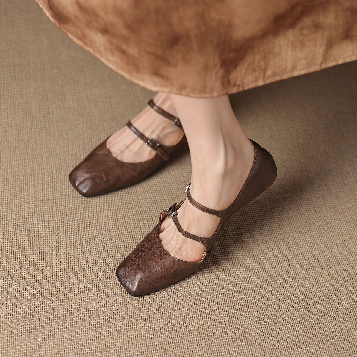 Chaussures plates Orik en cuir véritable