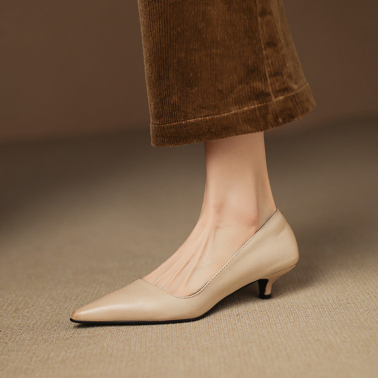 Tacones Vienna de cuero genuino