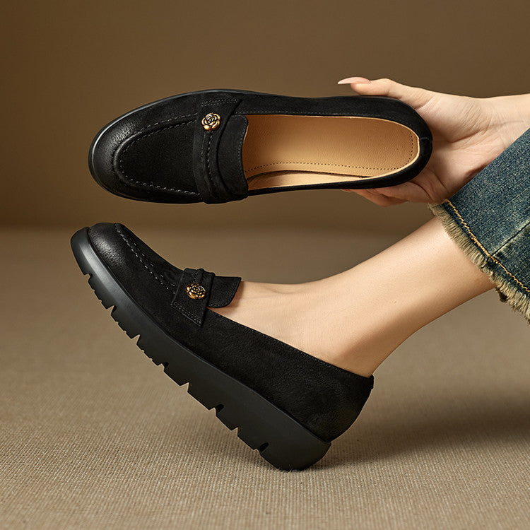 Zapatos de plataforma de cuero genuino Mira
