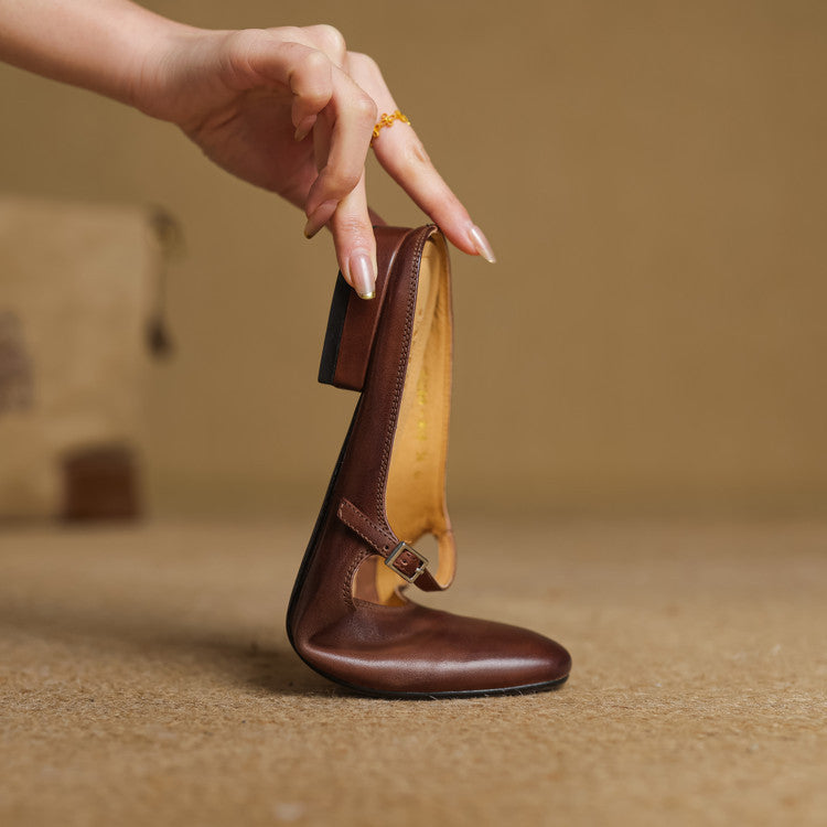 Mules Avina de cuero genuino