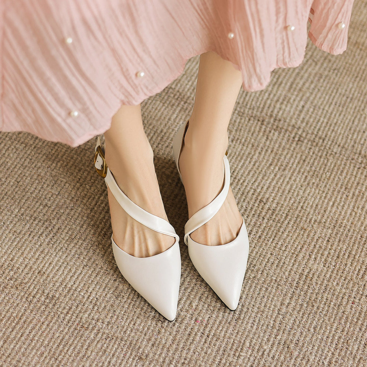 Maely Leder-Heels mit Cross-Straps