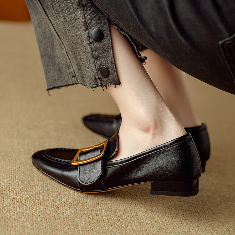 Chaussures Rizon à boucle de ceinture en cuir véritable