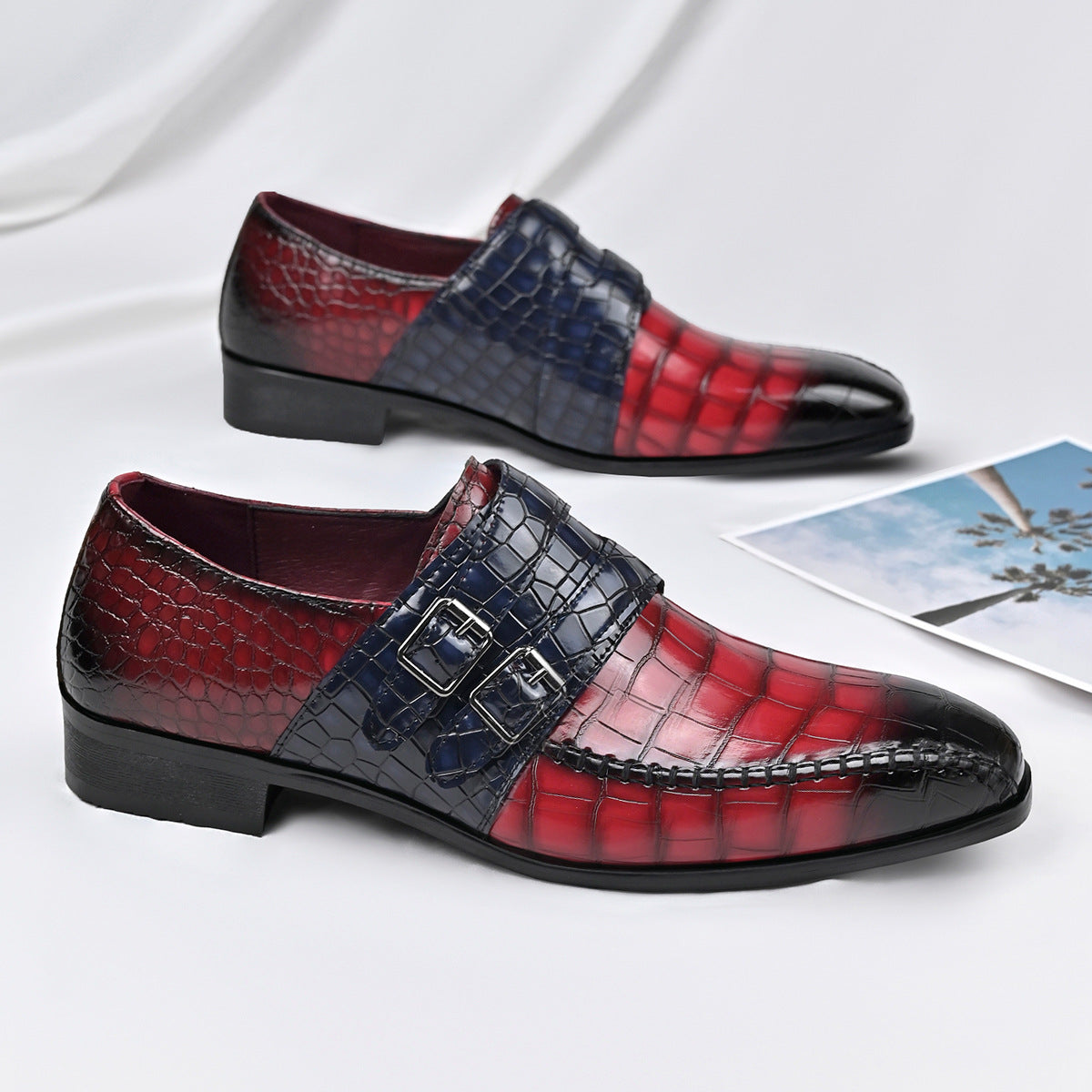 Brixon Dual Monk Strap Leather Shoes