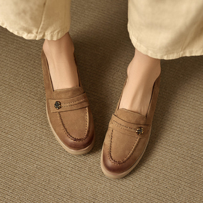 Zapatos de plataforma de cuero genuino Mira