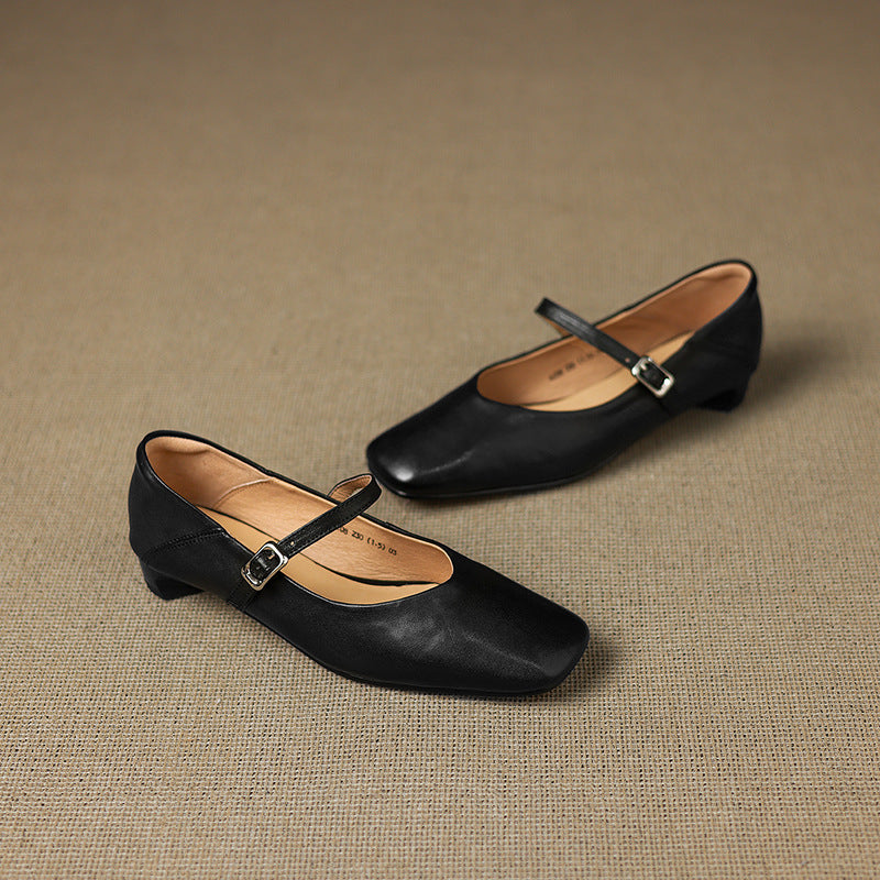 Zapatos planos Ayra de cuero genuino