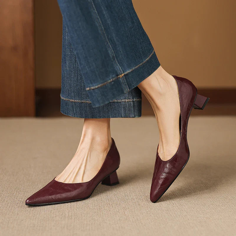 Tacones de cuero genuino Aelya