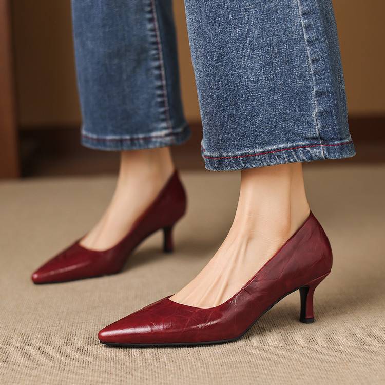 Tacones Verona de cuero genuino