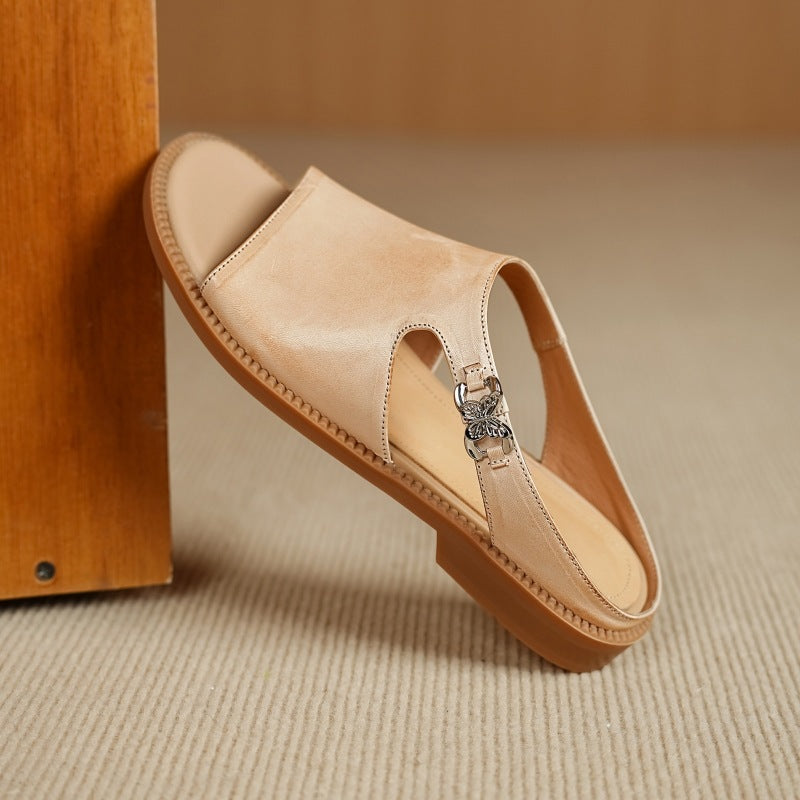 Mules Nessa de cuero genuino