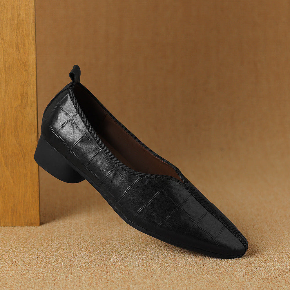 Lacey pumps i ægte læder