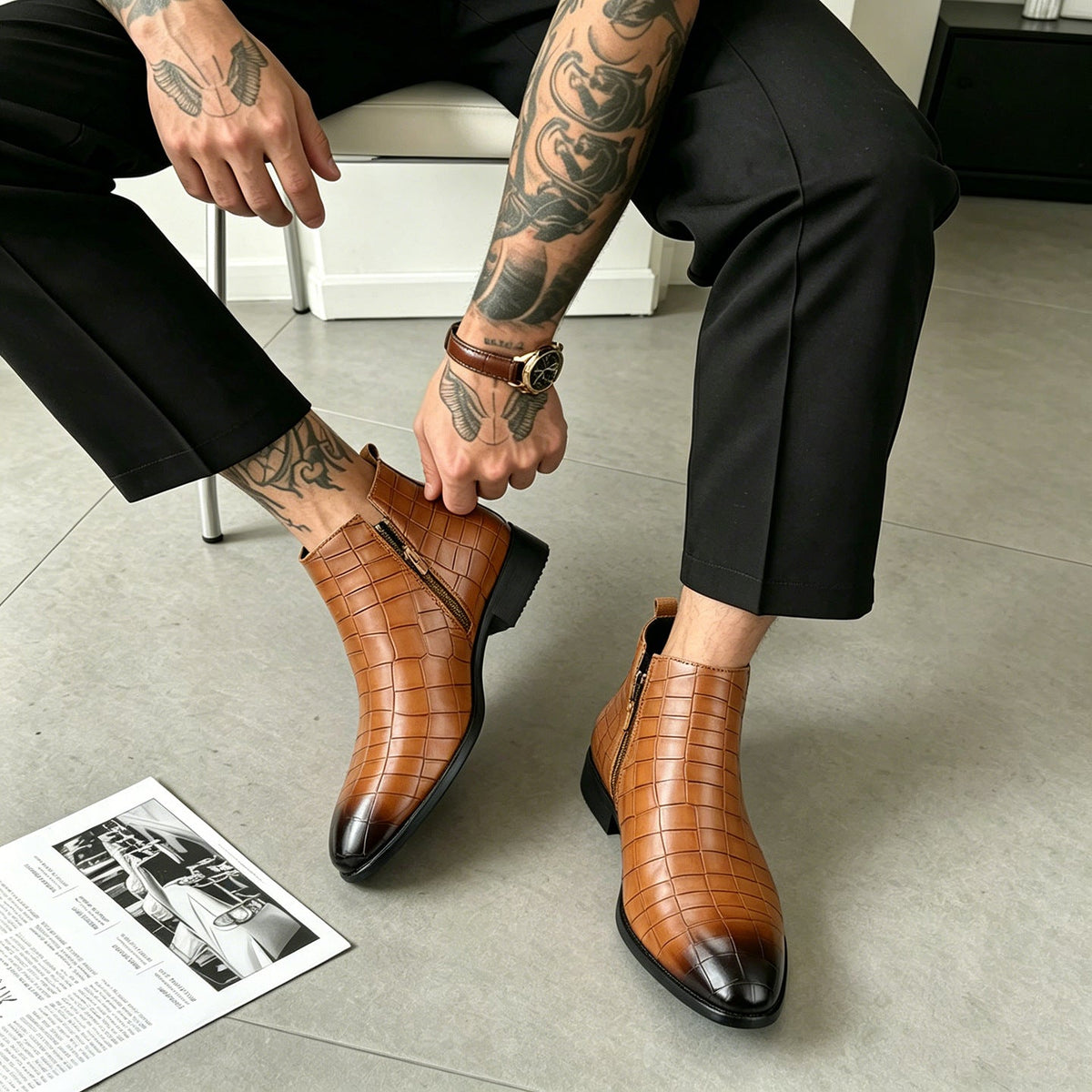 Botas Chelsea Elver de cuero genuino
