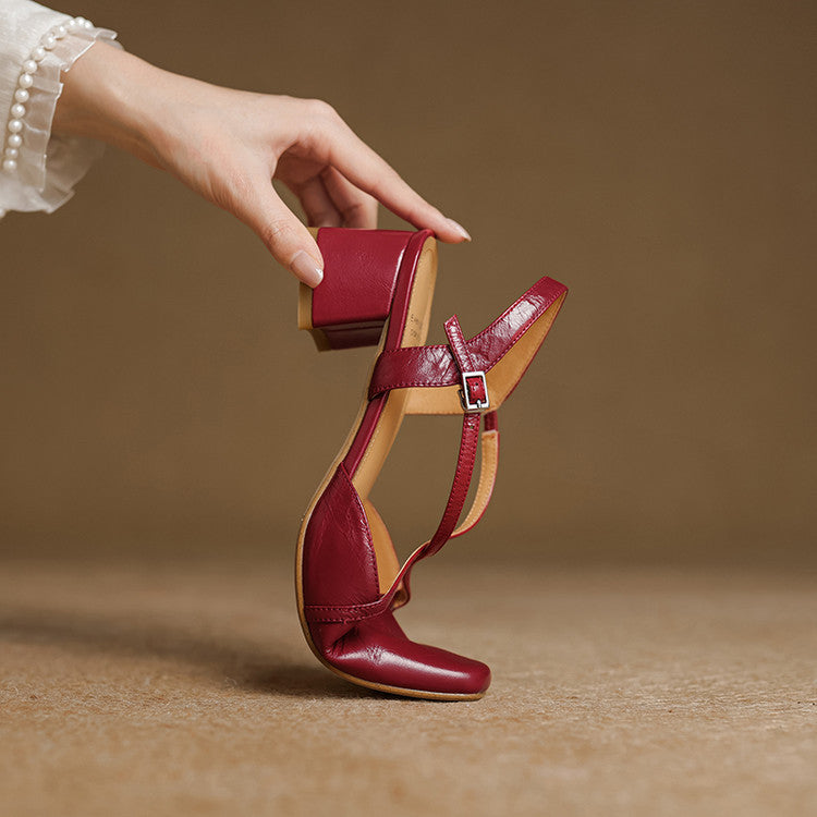 Tacchi slingback Klea in vera pelle con cinturini incrociati