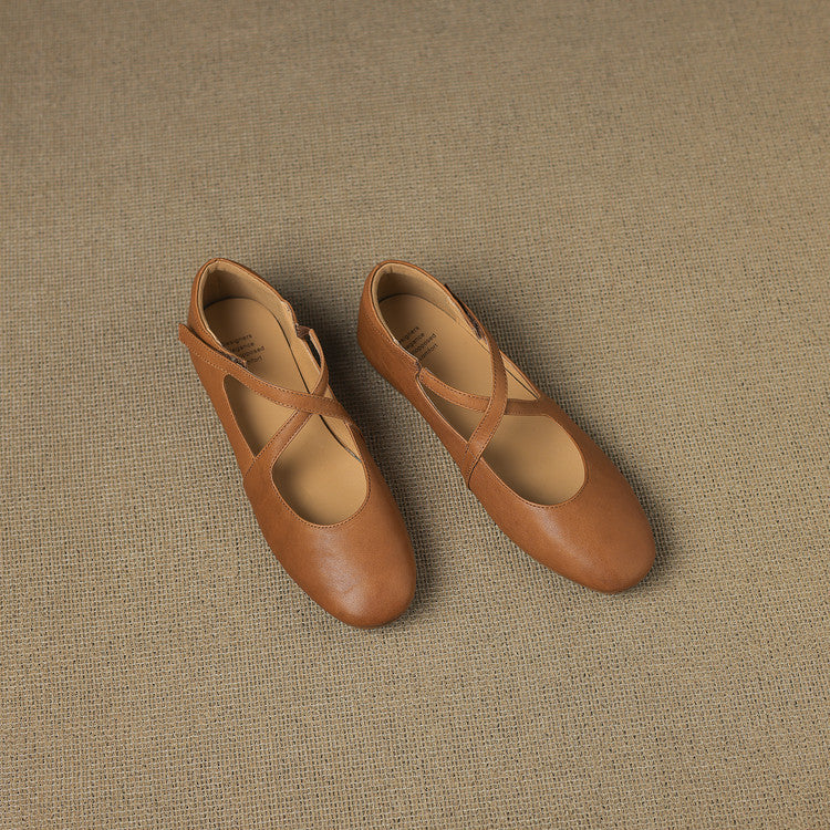 Zeor flache Schuhe aus echtem Leder