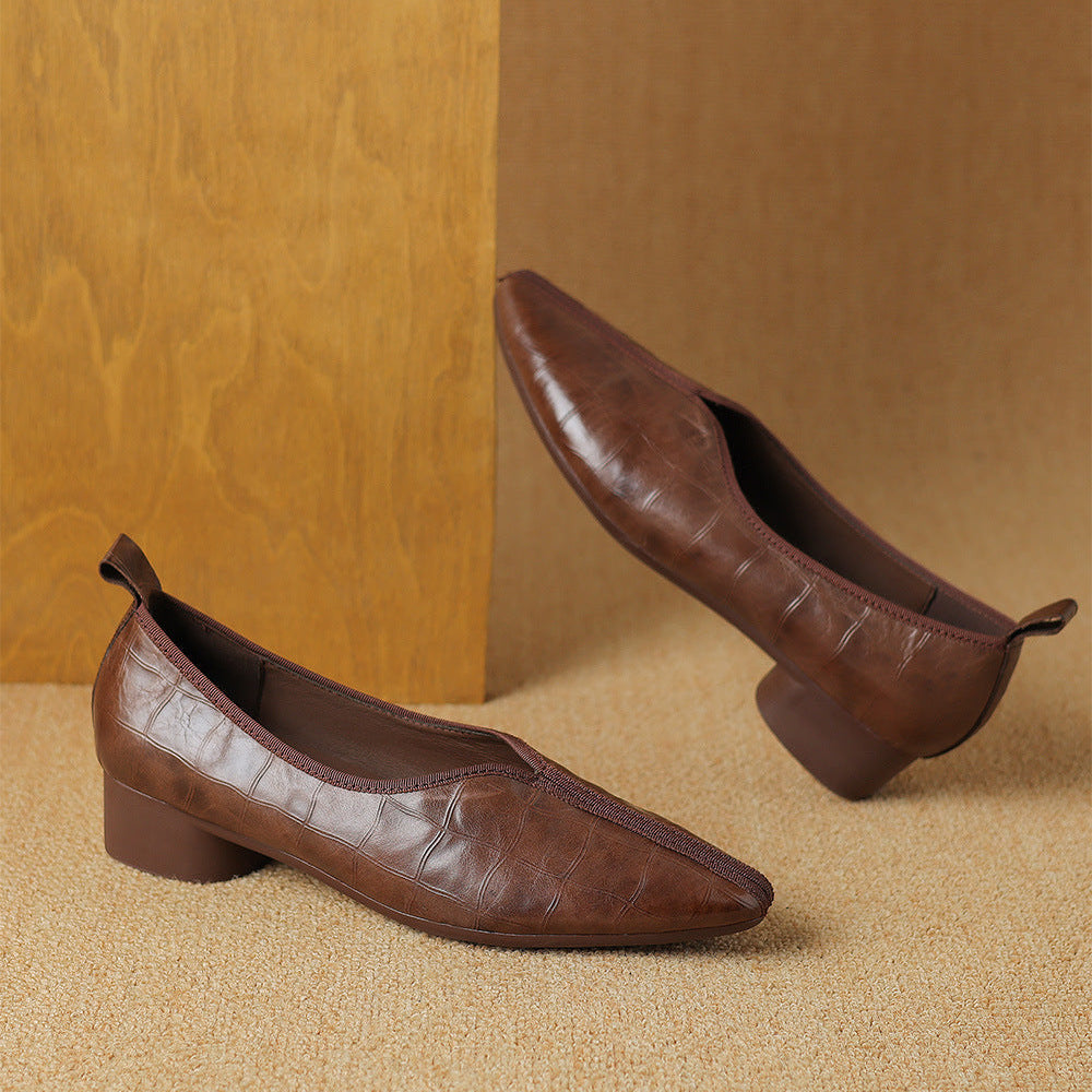 Lacey pumps i ægte læder