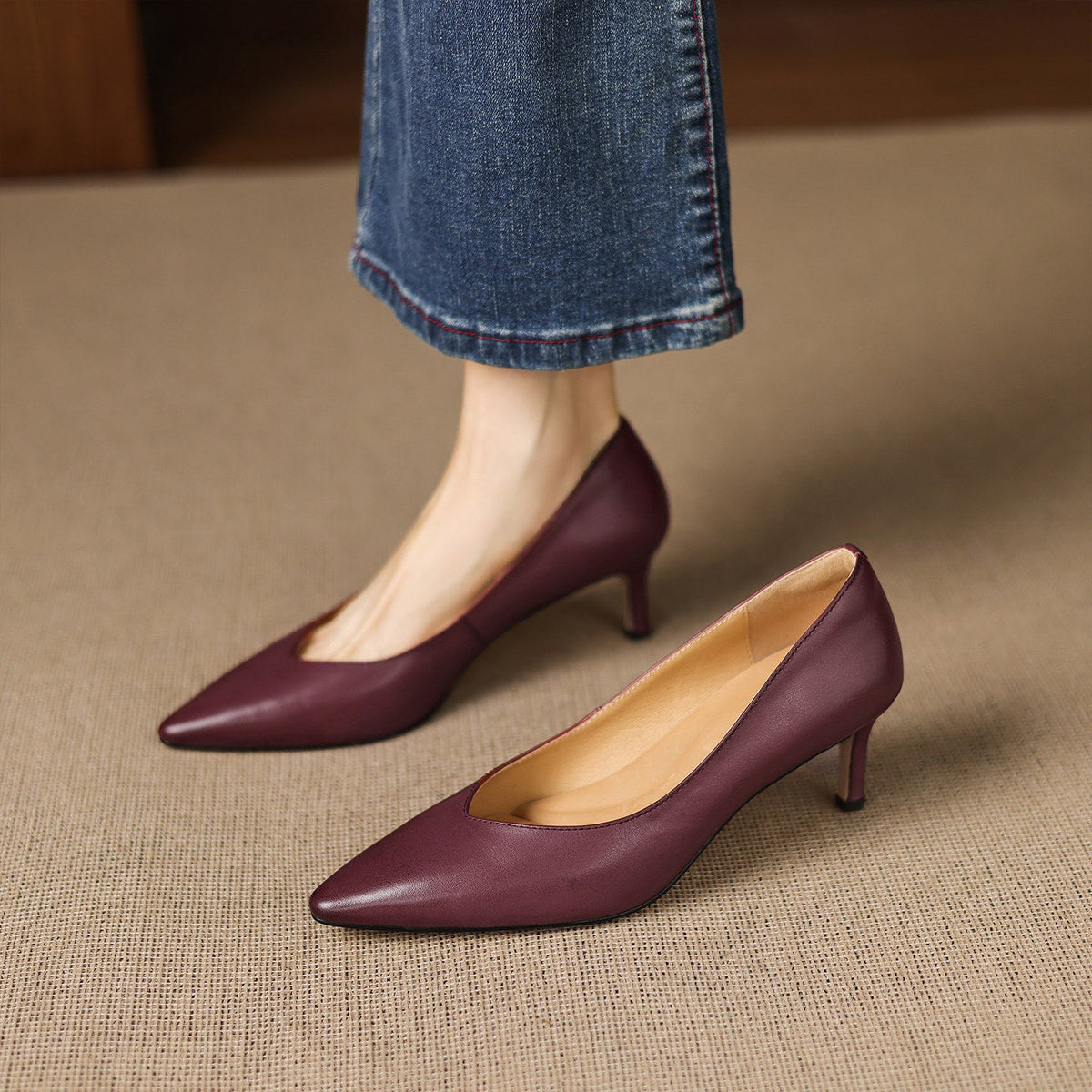 Escarpins Lenora en cuir véritable