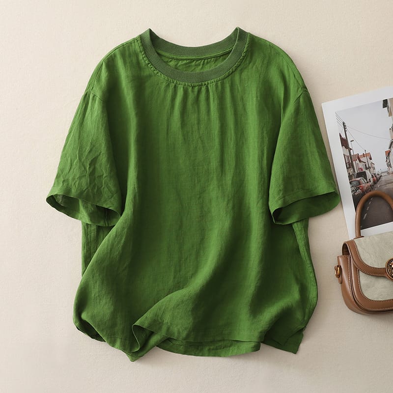 Blusa in lino Sunwash