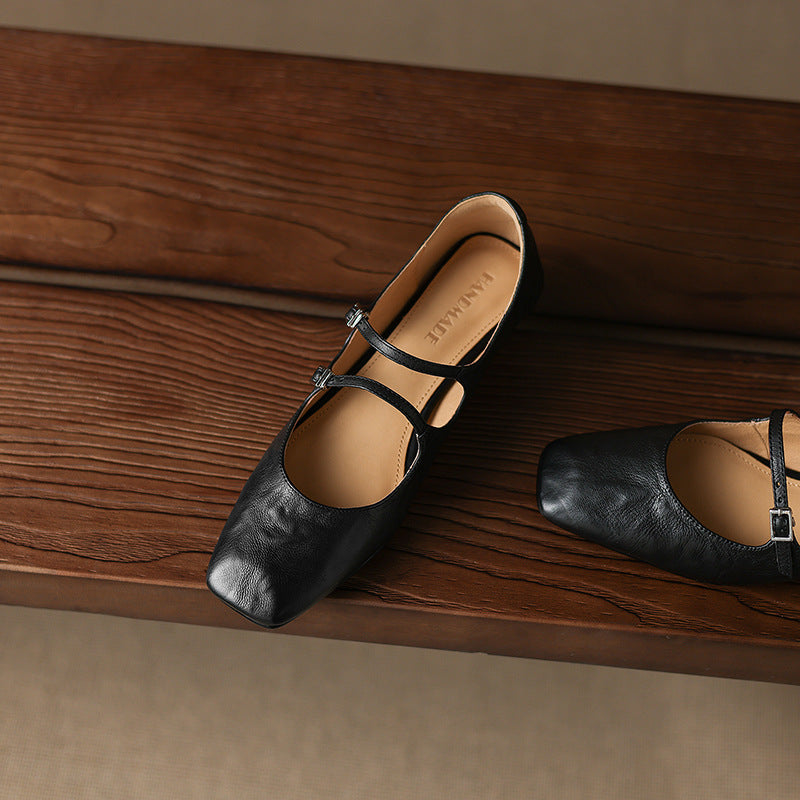 Chaussures plates Orik en cuir véritable
