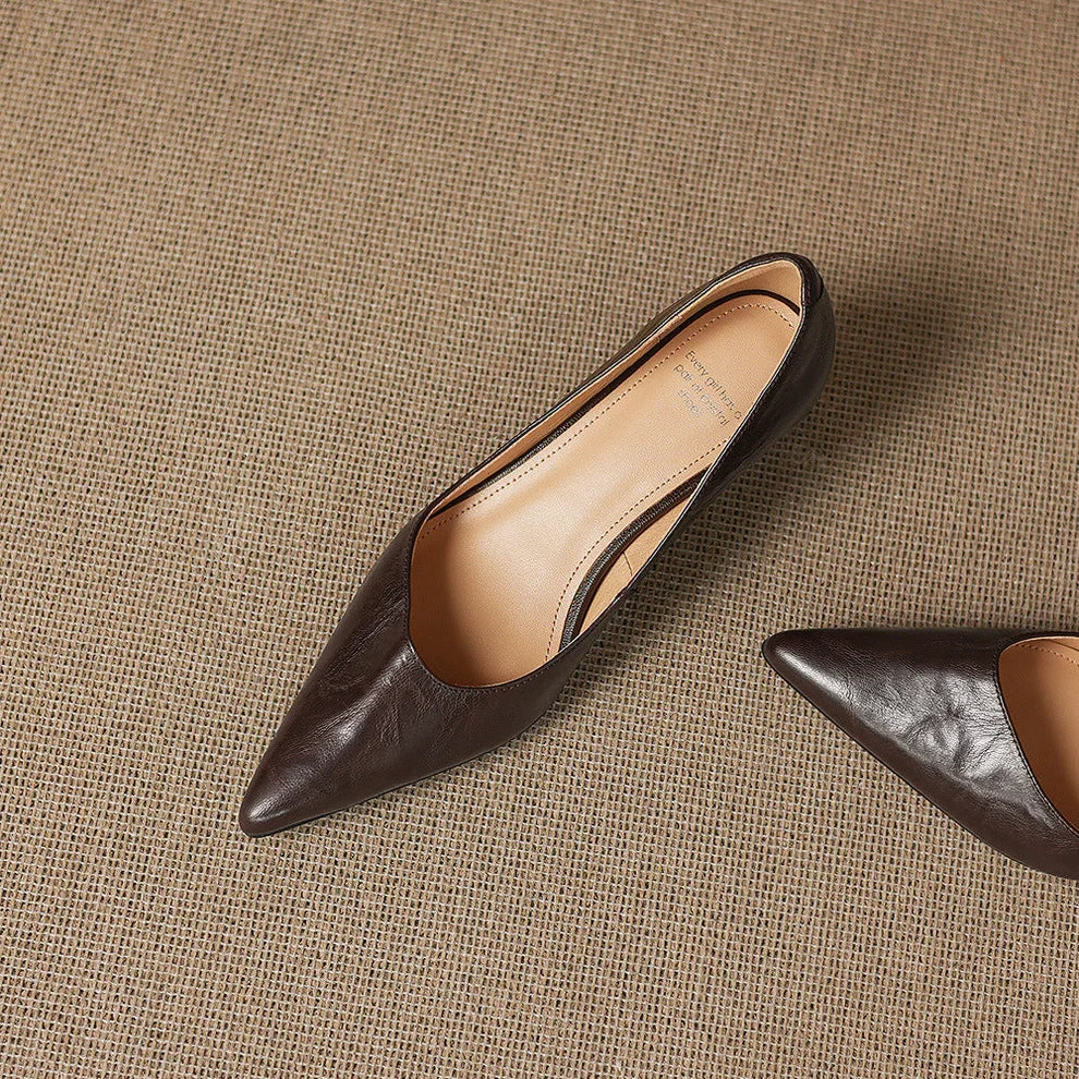 Tacones de cuero genuino Aelya