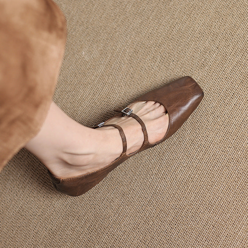Chaussures plates Orik en cuir véritable
