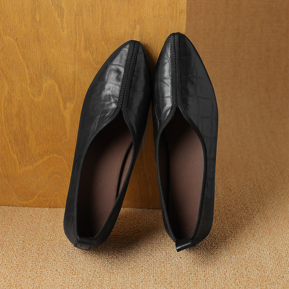 Lacey pumps i ægte læder