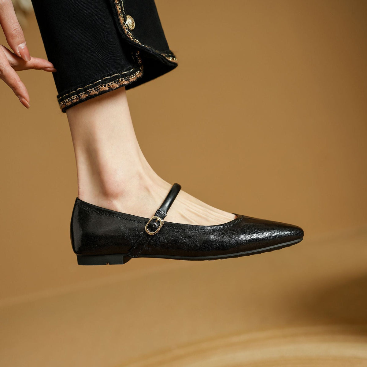 Chaussures plates Islae en cuir véritable