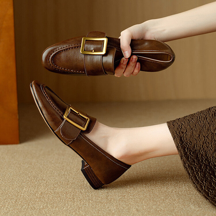 Chaussures Rizon à boucle de ceinture en cuir véritable