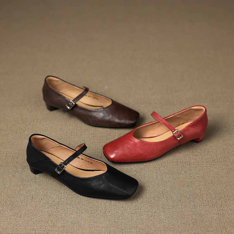 Zapatos planos Ayra de cuero genuino