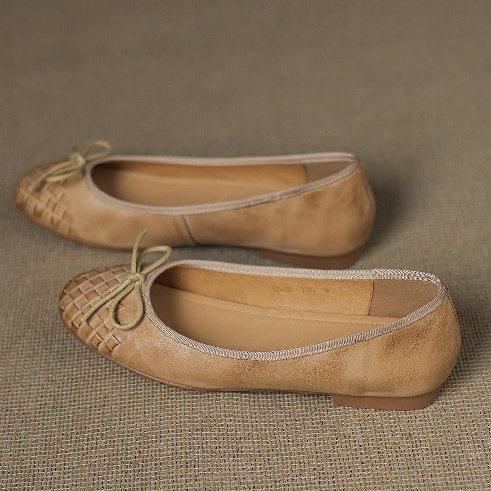 Sapatos Rasos Vara em Pele Genuína