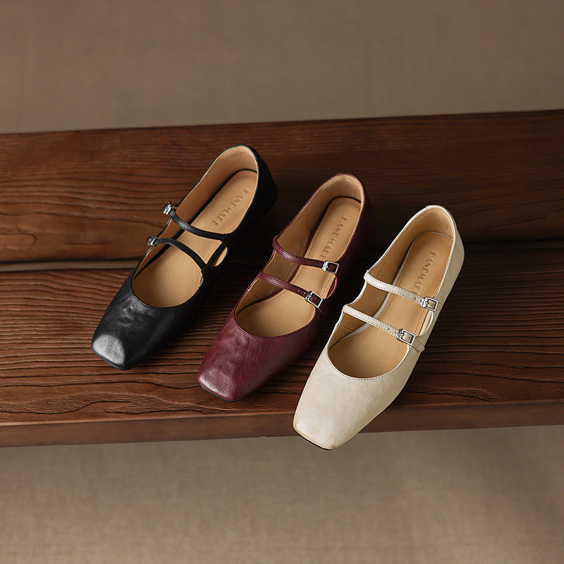 Chaussures plates Orik en cuir véritable