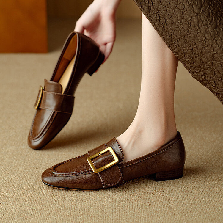 Chaussures Rizon à boucle de ceinture en cuir véritable
