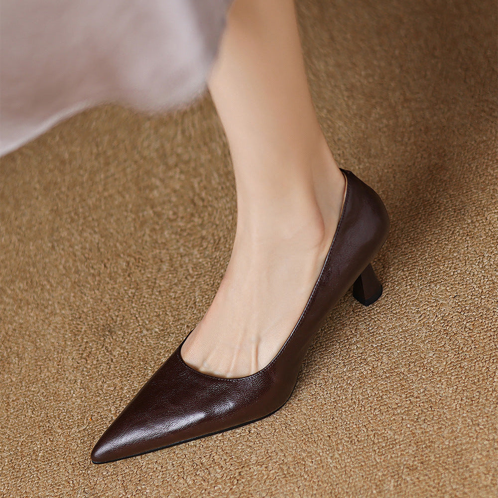 Tacones Elore de cuero genuino