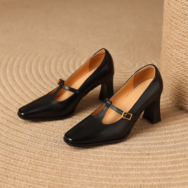 Talons Velmira en cuir véritable