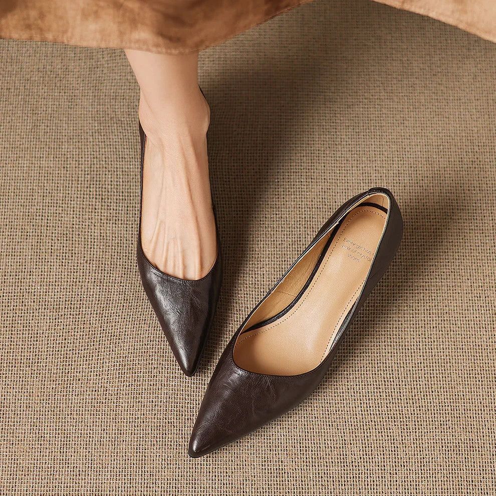 Tacones de cuero genuino Aelya