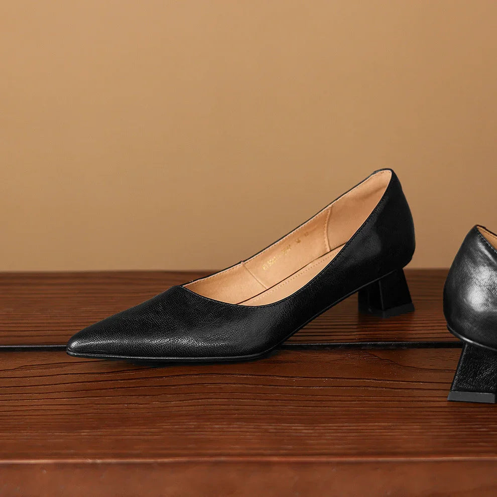 Tacones de cuero genuino Aelya