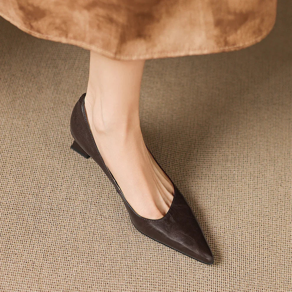 Tacones de cuero genuino Aelya