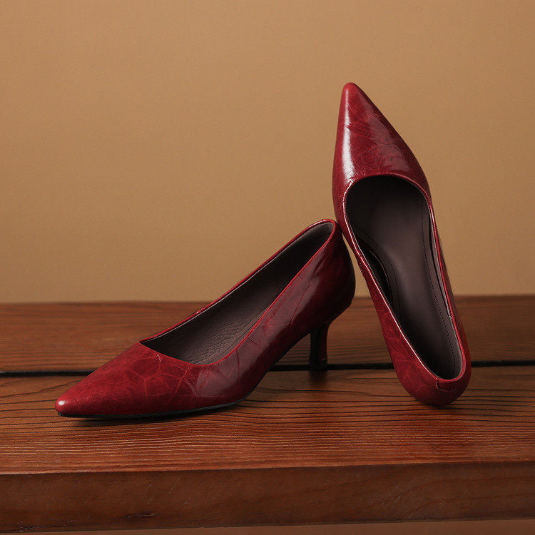 Tacones Verona de cuero genuino