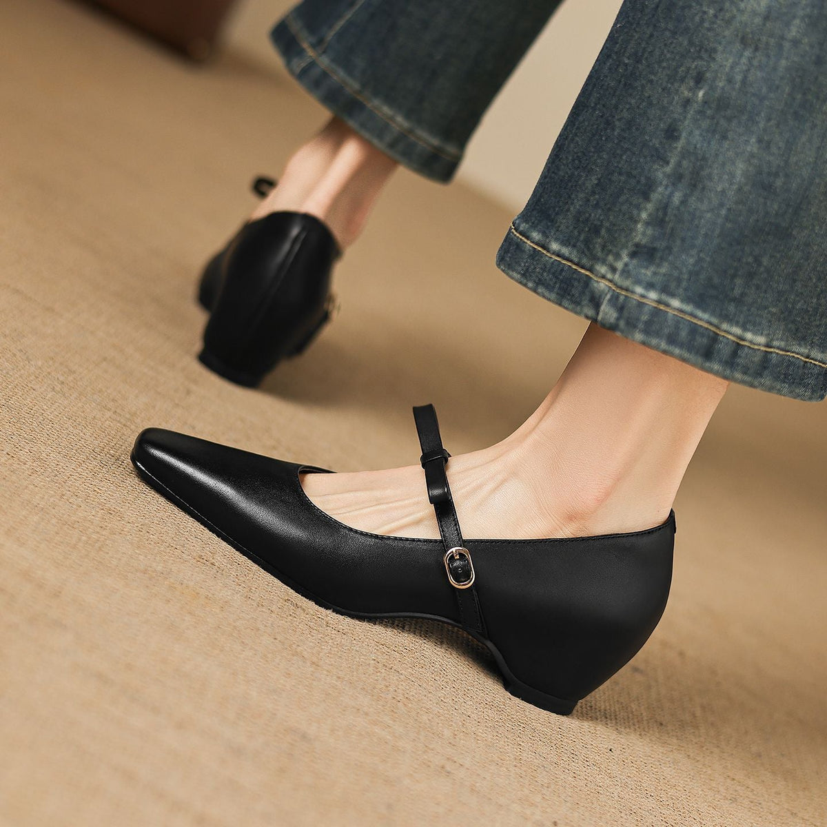 Rosalie Mary Jane Pumps aus echtem Leder