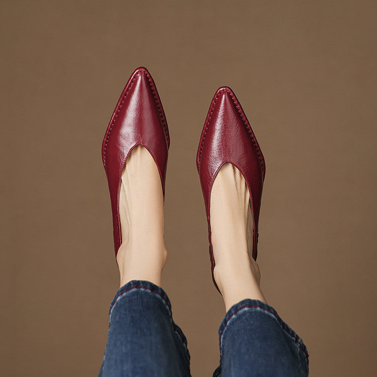 Emma Pumps aus echtem Leder mit spitzer Kappe