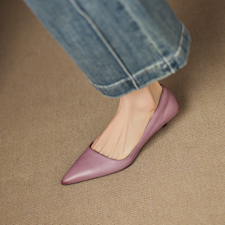 Tacones Vienna de cuero genuino