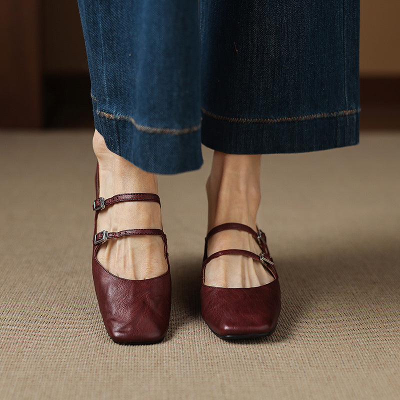 Chaussures plates Orik en cuir véritable