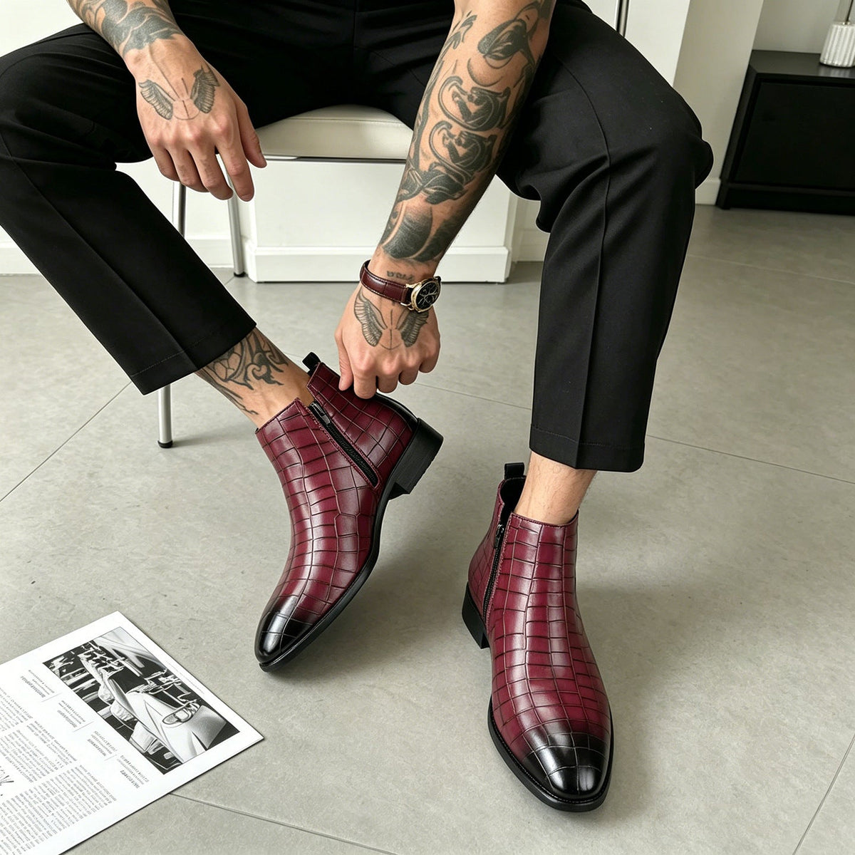 Botas Chelsea Elver de cuero genuino